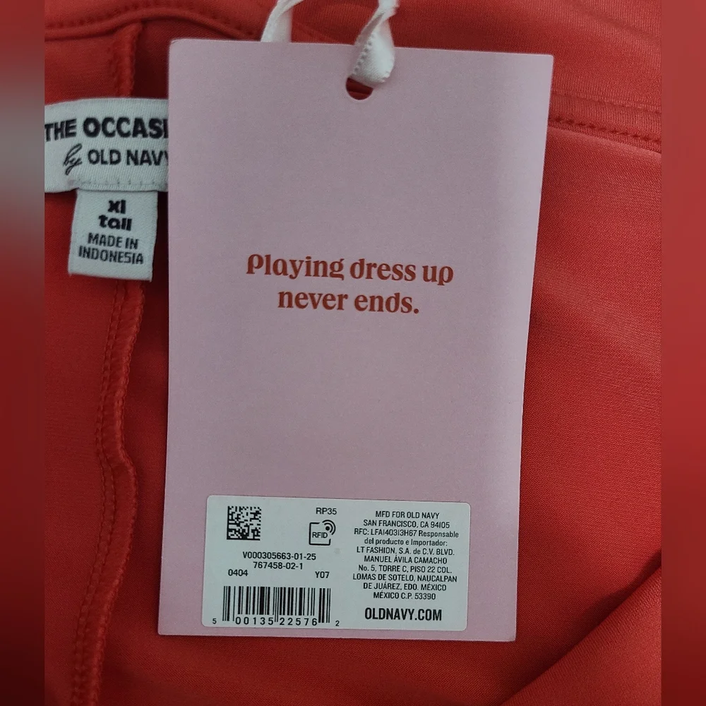 Old Navy The Occasion Off-Shoulder Twist Front Maxi Dress Live Coral XL Tall NWT - Picture 7 of 11